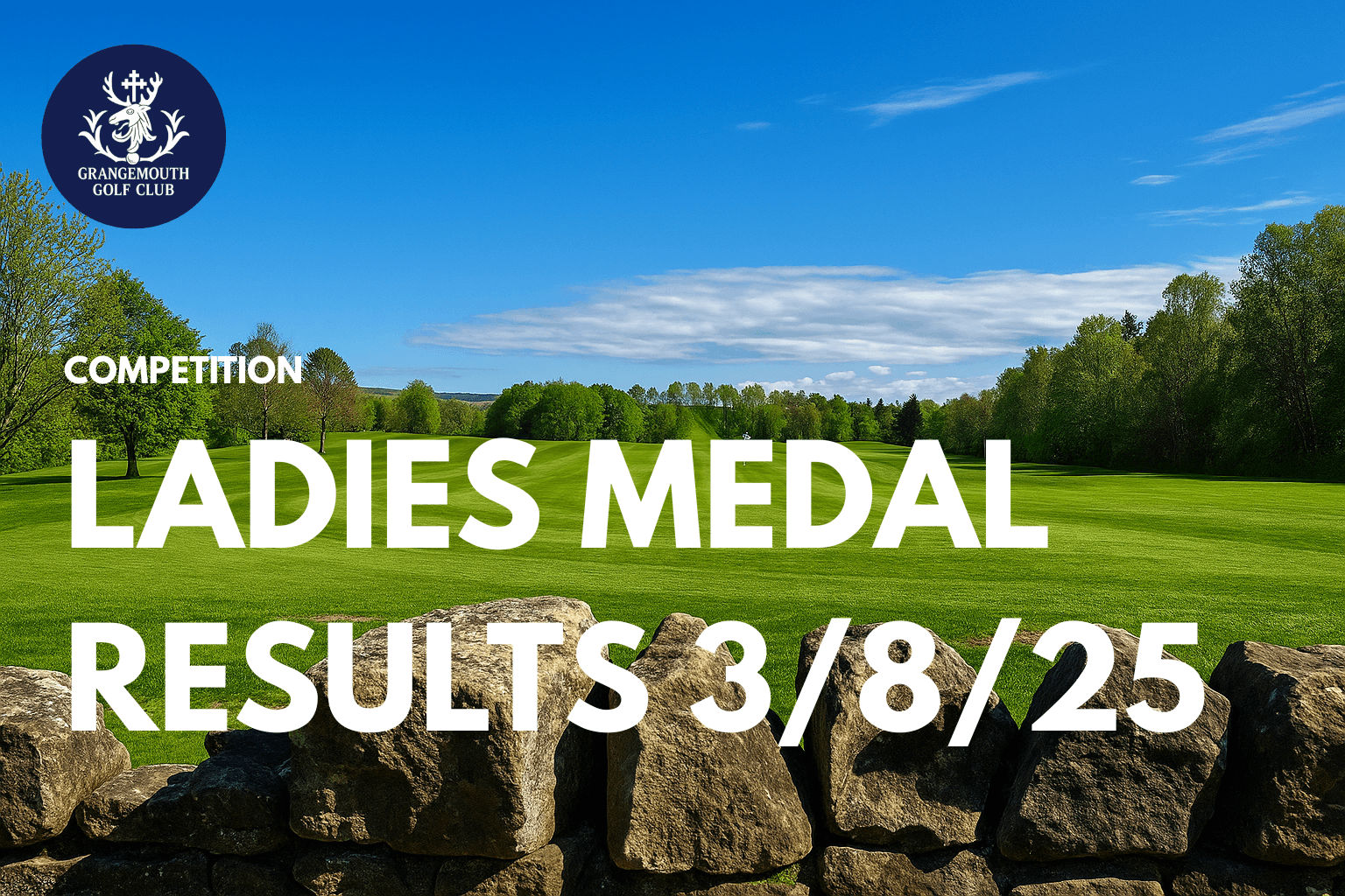 Ladies Medal Results Sunday 3rd August 2025