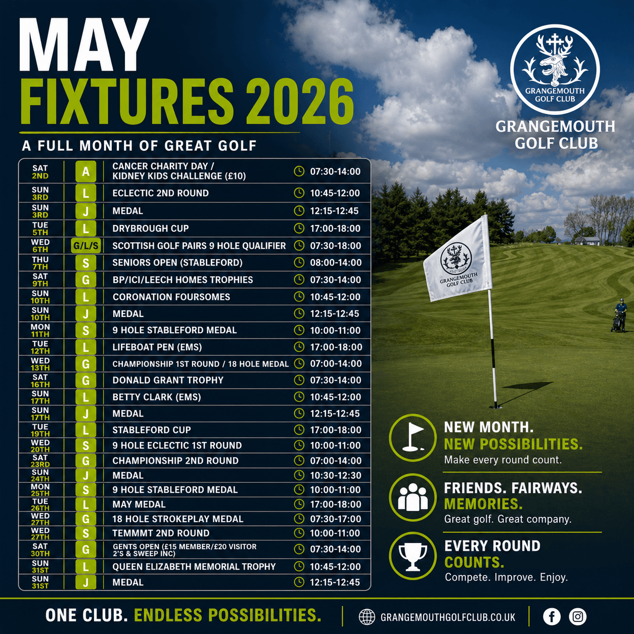 PLAN YOUR GOLF FOR MAY ⛳