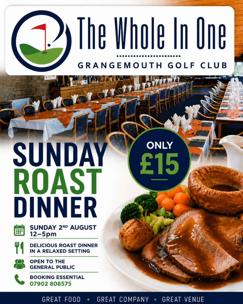 Sunday Roast at The Whole In One Grangemouth Golf Club