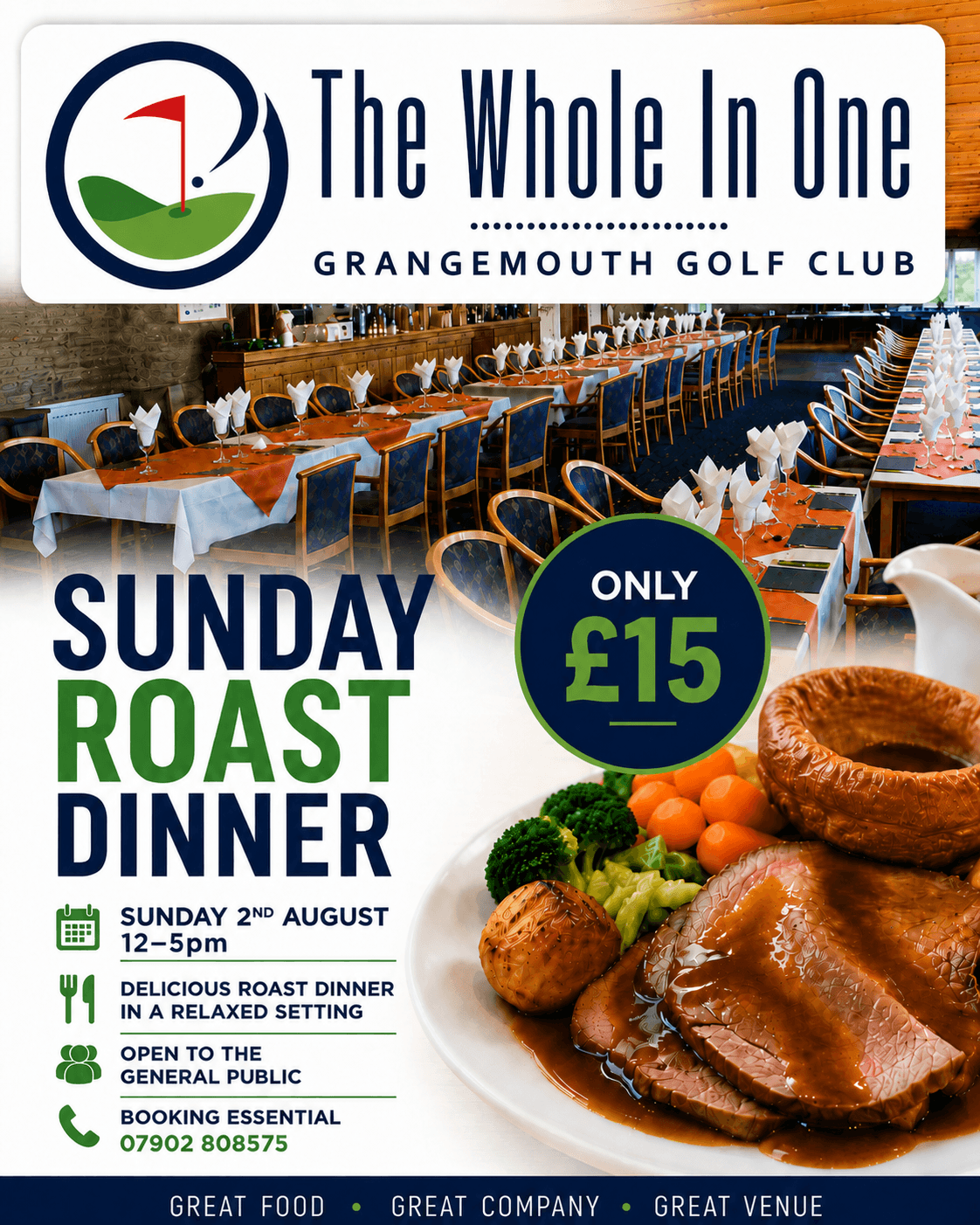 Sunday Roast at The Whole In One Grangemouth Golf Club