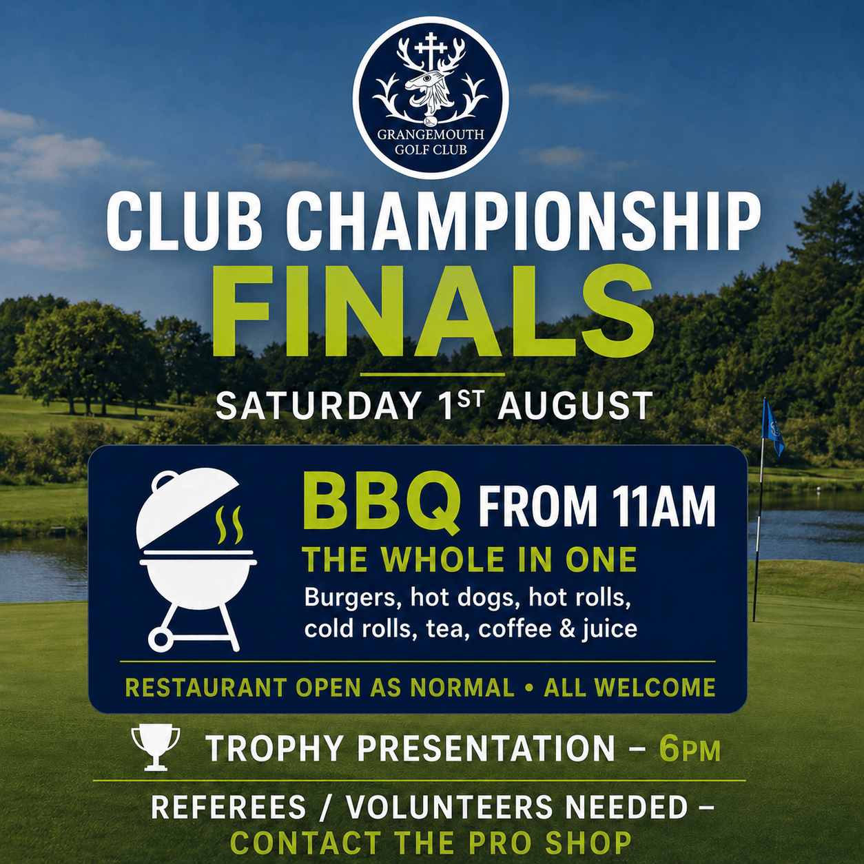 Club Championship Finals – Saturday 1st August
