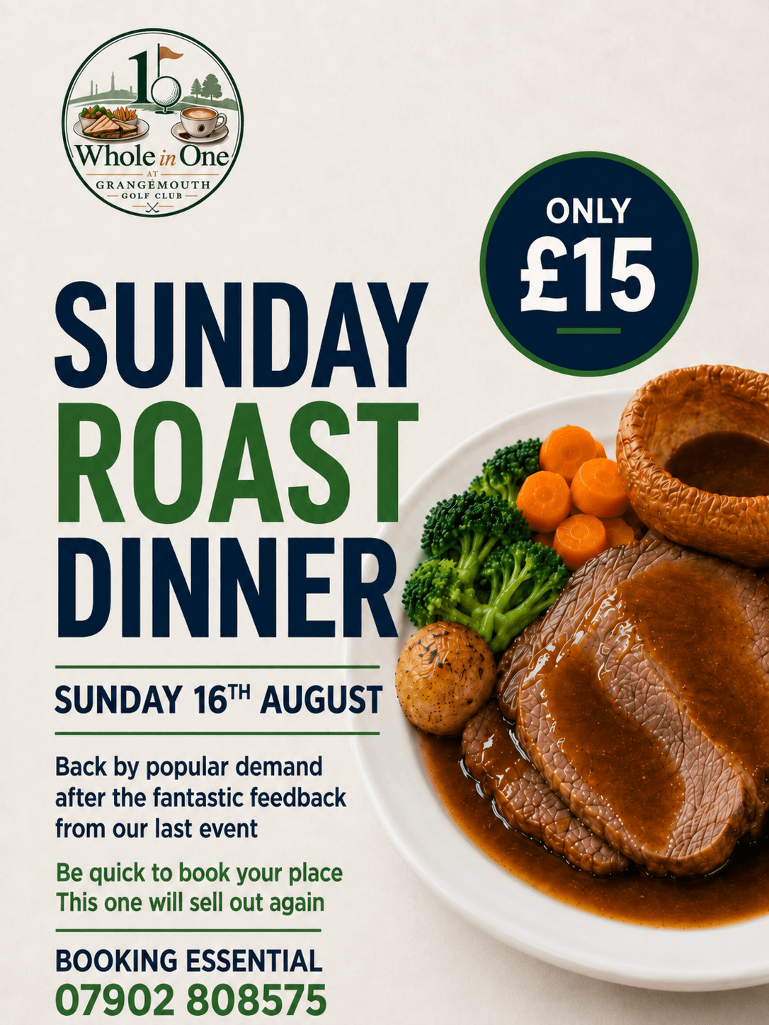 SUNDAY ROAST – BACK BY POPULAR DEMAND!